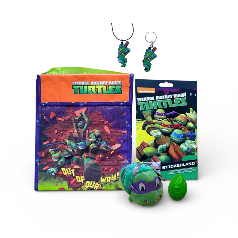 TMNT Easter Basket Gift Set Ninja Turtles Plush Lunch Bag Toy Bundle Kids Gift